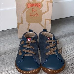 Camper Kids Shoes in Blue and Brown